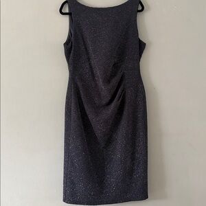 Jessica Howard Gray Shimmer Ruched Sheath Midi Dress